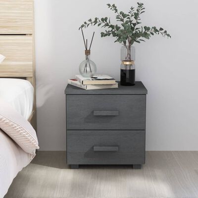 vidaXL Bedside Cabinet HAMAR Dark Grey 40x35x44.5 cm Solid Pinewood, dark grey vidaXL Bedside Cabinet HAMAR Dark Grey 40x35x44.5 cm Solid Pinewood