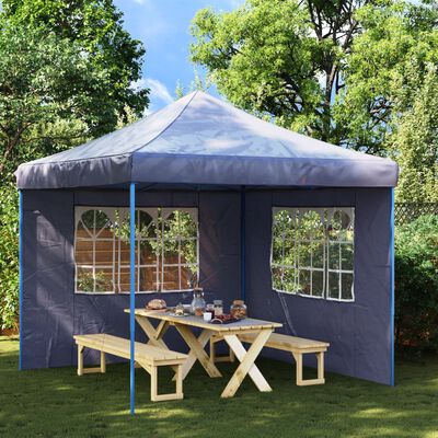 vidaXL Partytent Sidewall 2 pcs with Window PE Blue