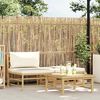 vidaXL 3 Piece Garden Lounge Set with Cream White Cushions Bamboo