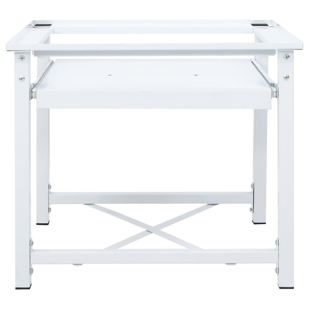 Washing Machine Pedestal with Pull-Out Shelf White