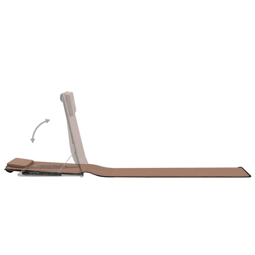 vidaXL Folding Beach Mats 2 pcs Steel and Fabric Brown