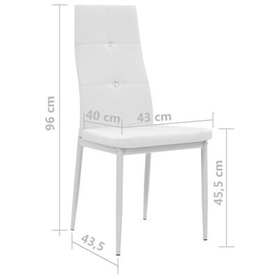 vidaXL Dining Chairs 6 pcs White Faux Leather