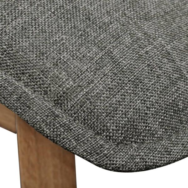 Oak Indoor Fabric Dining Chair Set 2 pcs Dark Grey