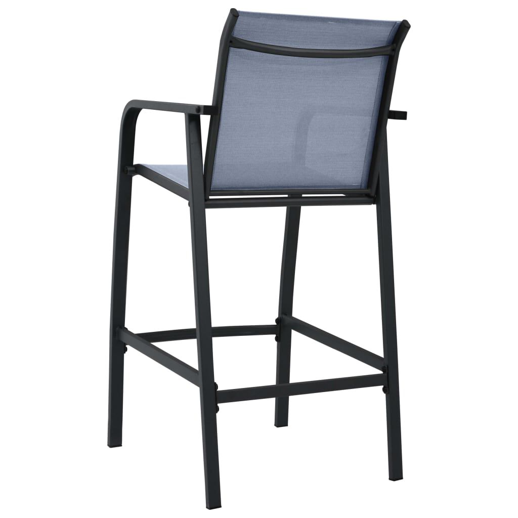 vidaXL Garden Bar Chairs 2 pcs Grey Textilene