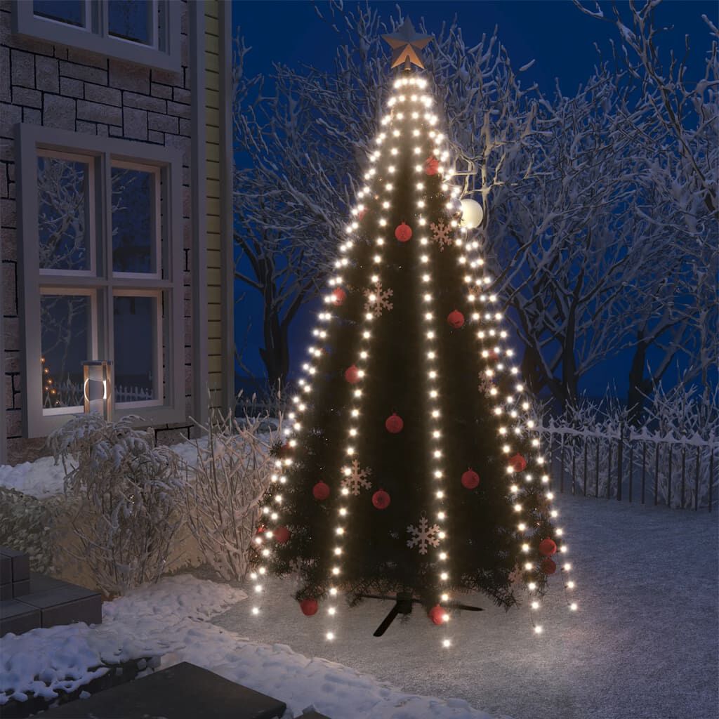 vidaXL Christmas Tree Net Lights with 250 LEDs Cold White 250 cm
