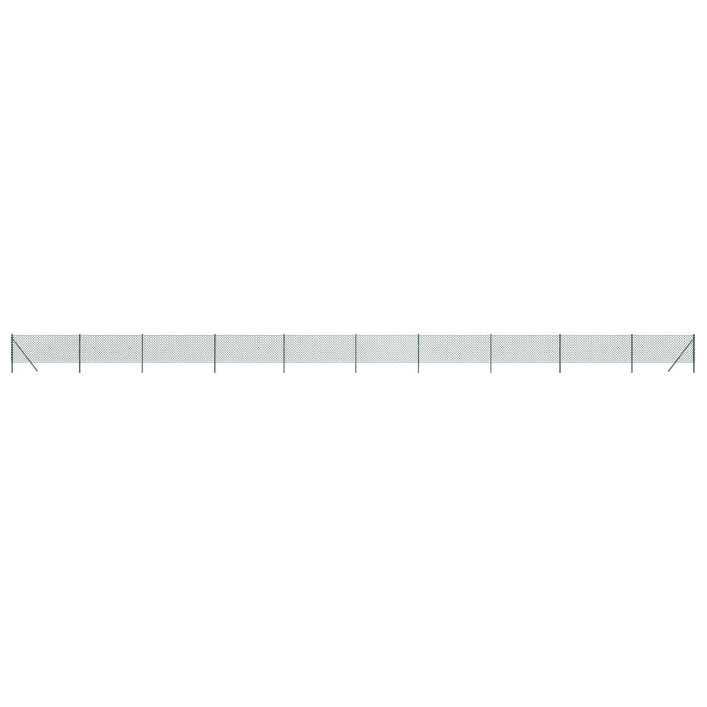 vidaXL Chain Link Fence Green 0.8x25 m