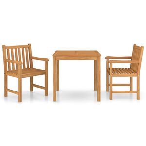 vidaXL 3 Piece Garden Dining Set 80x80 cm Solid Teak Wood