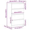 vidaXL Sideboard White 60x35x98.5 cm Engineered Wood