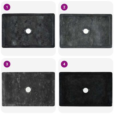 vidaXL Sink 45x30x12 cm Marble High Gloss Black, black vidaXL Sink 45x30x12 cm Marble High Gloss Black