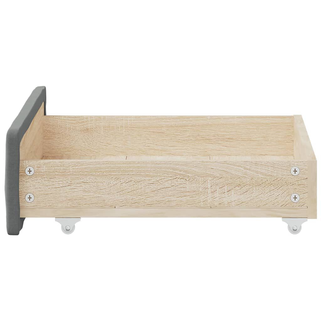 vidaXL Bed Drawers 2 pcs Dark Grey Engineered Wood and Fabric