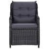 vidaXL Garden Chairs 2 pcs with Cushions Poly Rattan Black