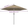 vidaXL Replacement Fabric for Outdoor Parasol Taupe 300 cm