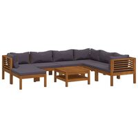 vidaXL 8 Piece Garden Lounge Set with Cushion Solid Acacia Wood