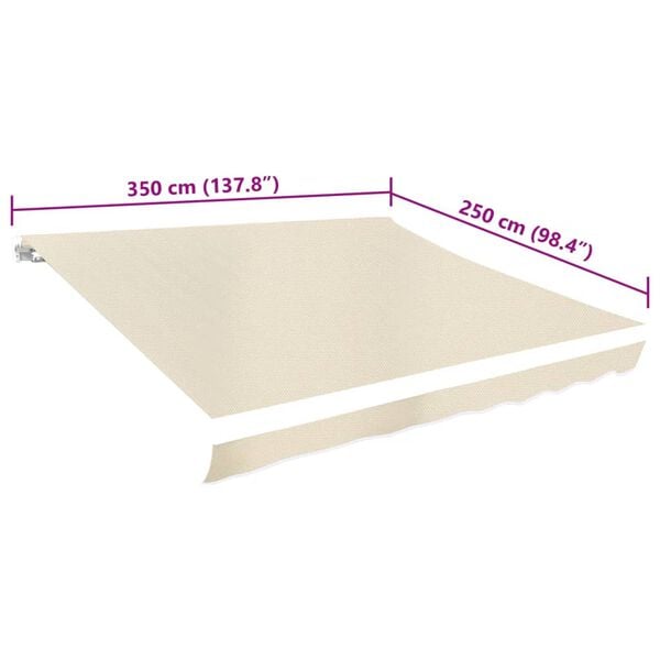 vidaXL Awning Top Sunshade Canvas Cream 350x250 cm