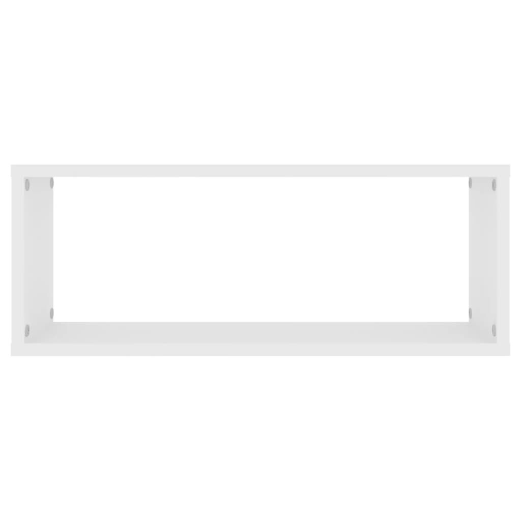 vidaXL Wall Cube Shelf 2 pcs White 60x15x23 cm Engineered Wood