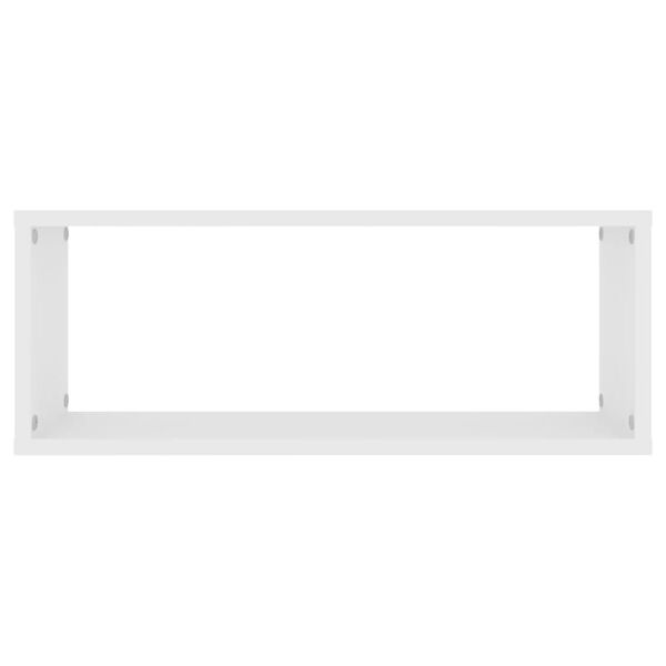 vidaXL Wall Cube Shelf 2 pcs White 60x15x23 cm Engineered Wood