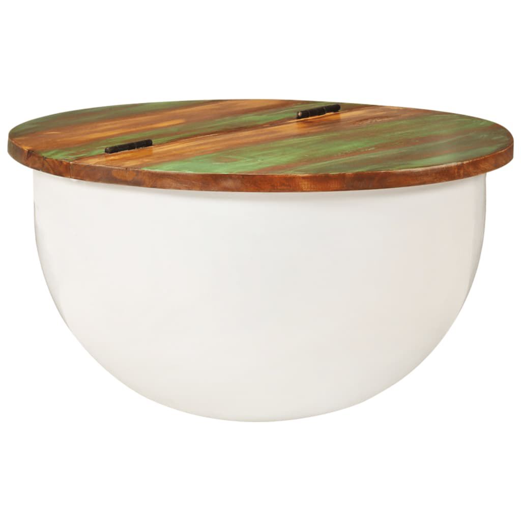vidaXL Coffee Table White 50x27 cm Solid Wood Reclaimed
