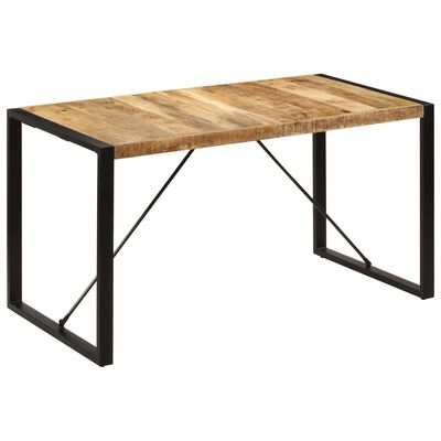 vidaXL Dining Table 140x70x75 cm Solid Mango Wood, black vidaXL Dining Table 140x70x75 cm Solid Mango Wood
