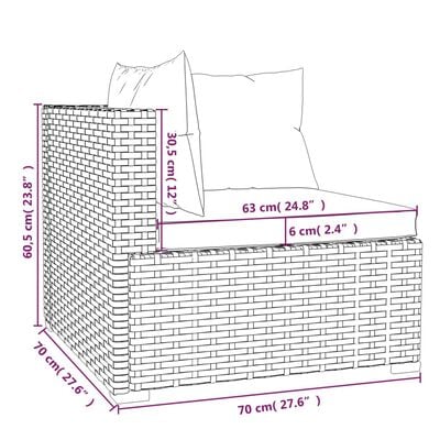 vidaXL 6 Piece Garden Lounge Set with Cushions Poly Rattan Grey, grey and anthracite vidaXL 6 Piece Garden Lounge Set with Cushions Poly Rattan Grey