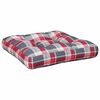 vidaXL Pallet Cushions 2 pcs Red Check Pattern Fabric