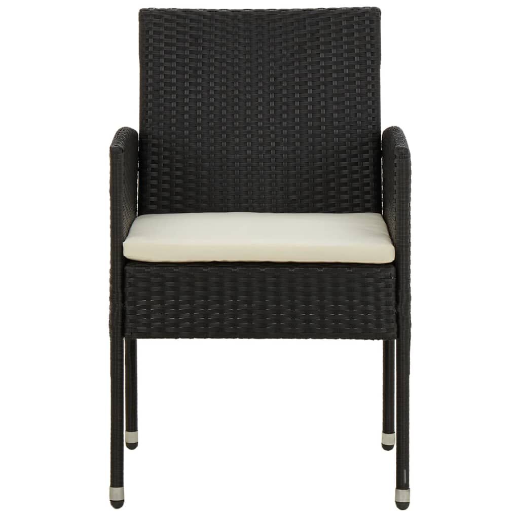 vidaXL 9 Piece Outdoor Dining Set Poly Rattan Black