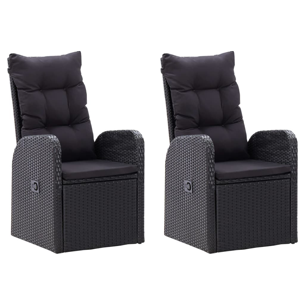 vidaXL 9 Piece Garden Dining Set with Cushions Black