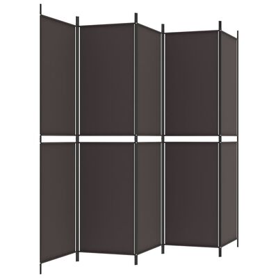 vidaXL 6-Panel Room Divider Brown 300x220 cm Fabric