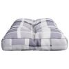 vidaXL Pallet Cushion Grey Check Pattern 70x40x12 cm Fabric