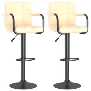 vidaXL Bar Stools 2 pcs Cream Velvet