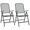 vidaXL Folding Garden Chairs 2 pcs Expanded Metal Mesh Anthracite
