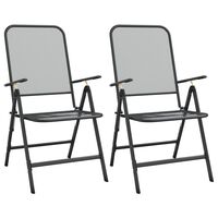 vidaXL Folding Garden Chairs 2 pcs Expanded Metal Mesh Anthracite,  vidaXL Folding Garden Chairs 2 pcs Expanded Metal Mesh Anthracite