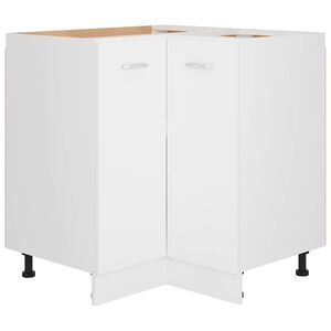 vidaXL Corner Bottom Cabinet "Lyon" White 75,5x75,5x81,5 cm Engineered Wood