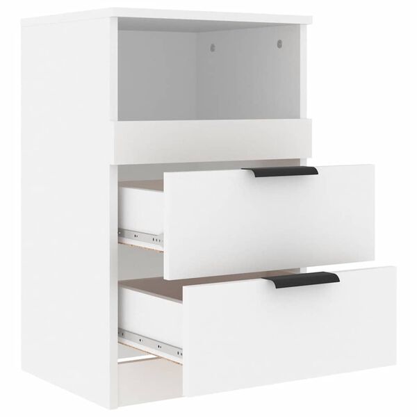vidaXL Bedside Cabinet White Engineered Wood
