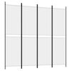 vidaXL 4-Panel Room Divider White 200x200 cm Fabric