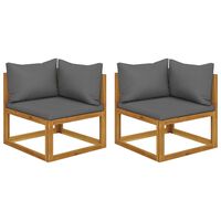 vidaXL Sectional Corner Sofas 2 pcs with Cushions Dark Grey, dark grey vidaXL Sectional Corner Sofas 2 pcs with Cushions Dark Grey