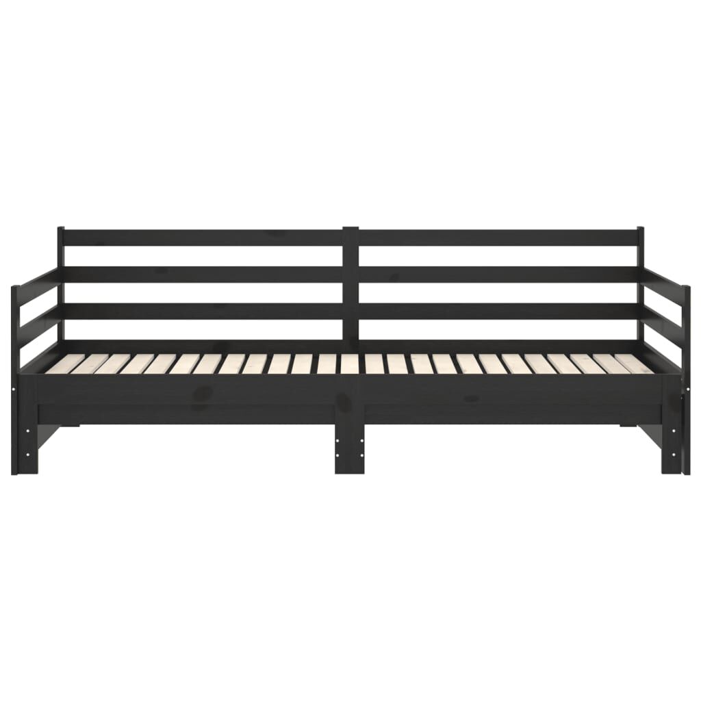 vidaXL Pull-out Day Bed without Mattress Black 2x(90x200)cm