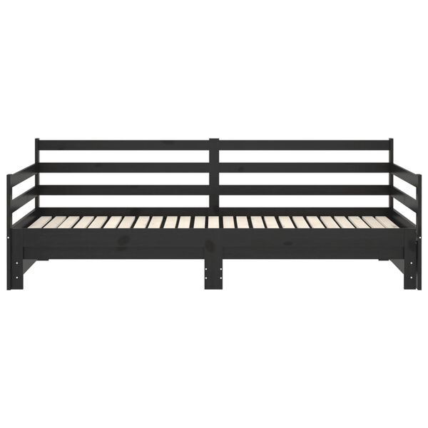 vidaXL Pull-out Day Bed without Mattress Black 2x(90x200)cm