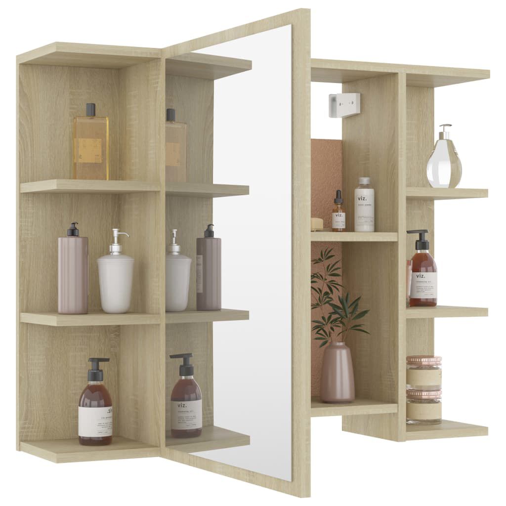 vidaXL Bathroom Mirror Cabinet Sonoma Oak 80x20.5x64 cm Engineered Wood