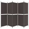 vidaXL 5-Panel Room Divider Brown 250x180 cm Fabric