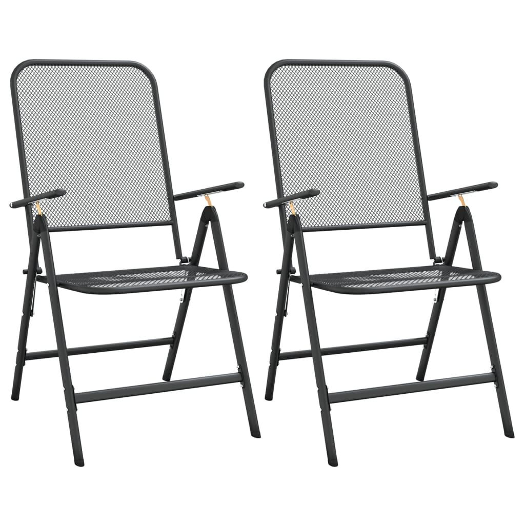 vidaXL 3 Piece Garden Dining Set Expanded Metal Mesh Anthracite