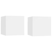 vidaXL Bedside Cabinets 2 pcs White 30.5x30x30 cm Engineered Wood, white vidaXL Bedside Cabinets 2 pcs White 30.5x30x30 cm Engineered Wood