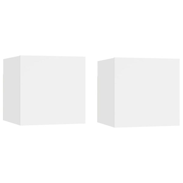 vidaXL Bedside Cabinets 2 pcs White 30.5x30x30 cm Engineered Wood