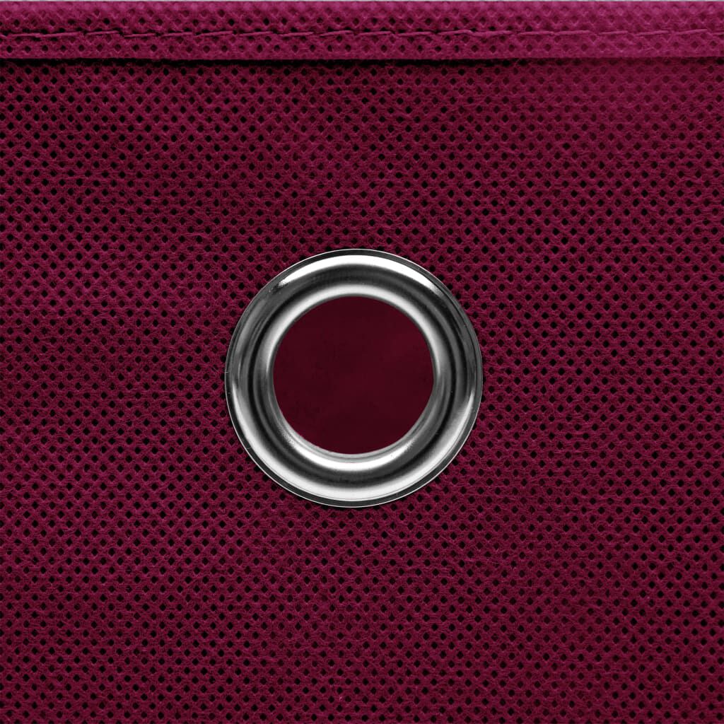 vidaXL Storage Boxes 10 pcs Non-woven Fabric 28x28x28 cm Dark Red