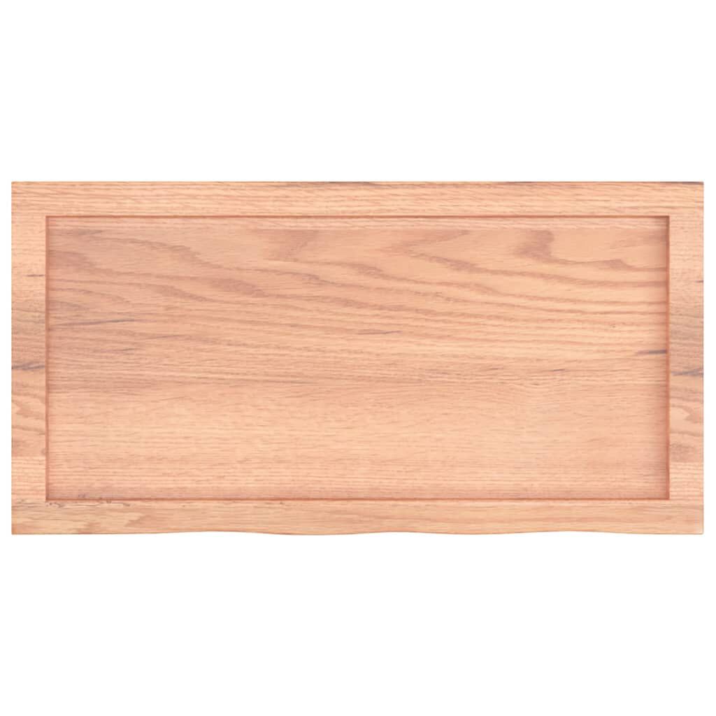 vidaXL Table Top Light Brown 80x40x(2-4) cm Treated Solid Wood Oak