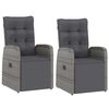 vidaXL 11 Piece Outdoor Dining Set with Cushions Poly Rattan Grey