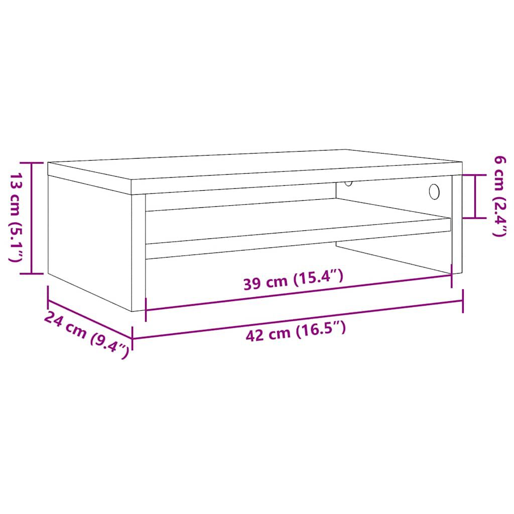 vidaXL Monitor Stand Sonoma Oak 42x24x13 cm Engineered Wood