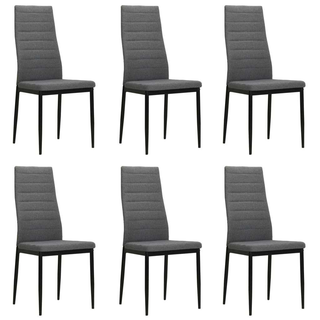 vidaXL Dining Chairs 6 pcs Light Grey Fabric