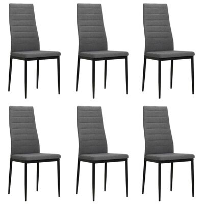 vidaXL Dining Chairs 6 pcs Light Grey Fabric, light grey vidaXL Dining Chairs 6 pcs Light Grey Fabric