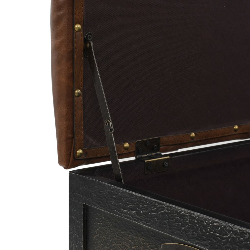 vidaXL Storage Bench 80.5x41x50 cm Solid Wood and Artificial Leather
