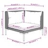 vidaXL 3 Piece Garden Lounge Set Dark Grey Half Round Poly Rattan